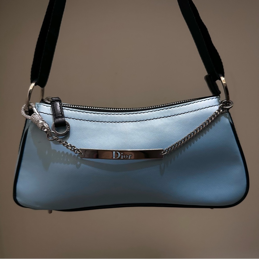 Rare & Authentic Vintage Christian Dior x Galliano Blue Hardcore Shoulder Bag